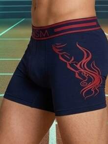 Set 12 piezas de calzoncillos bóxer elásticos cómodos para hombre con banda con diseño de letras - Multicolor F - Ver 3