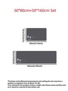 SHEIN 1Pc Deep Grey Premium Diatomite Floor Mat With Dandelion Pattern, Soft Rubber Underpad Absorbent Anti-Fatigue Non-Slip Kitchen Rug In Multiple Sizes, Decorative Floor Pad For Bathroom Laundry Room, Autumn Winter Home Ornament & Christmas Gift - Multicolor - View 16