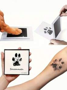 1 Set And Photo Frame Pet Paw Print Kit With Embossing Plate For Dogs Cats Hamsters Small Animals Permanent Clean Smudge Proof Impression Capture Memorial Keepsake Gift For Pet Lovers Owners Anniversary Birthday New Year Home Decor Craft Activity - Multicolor - View 8
