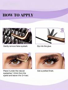 220 Pcs Cluster Lash DIY Eyelash Extension Kit, Natural C Curl Individual Lashes, Strong Hold Lash Bond & Seal Glue With Lash Applicator For Self Application - White - View 8