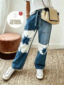 Selianne Women's Colorblock Patchwork Drawstring Elastic Waist Long Pants - Multicolor - View 1
