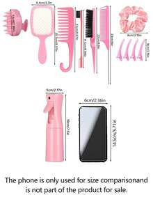 12-Piece New 9-Row Comb Hairbrush Set - Multicolor - View 4