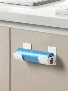 2 Pcs / Set No-Drill Trash Bag Dispenser Plastic Bag Holder,Wall Mounted Plastic Bag Organizer Grocery Bag Holder White Garbage Trash Bag Holder For Home Organization Kitchen Organizers And Storage,Rolling Pin Storage Rack, Kitchen Gadgets - Multicolor - View 17