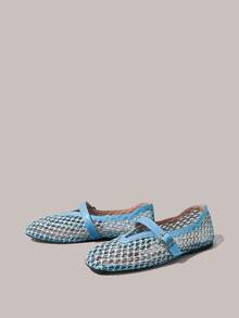 Styleloop Ladies, Willow Nails, Buckles, Flat Shoes. - Light blue - View 2
