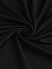 Sweetra 夏季休閒純色鏤空繫帶背心 - 黑色 - 查看 3