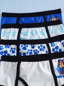 SHEIN | PAW Patrol Young Boy Cartoon Print Casual Daily Triangle Briefs - Blue and White - View 3