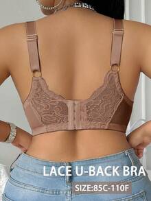 Divavoom Plus Size Lace Underwire Bra, 1pc - Coffee Brown - View 4