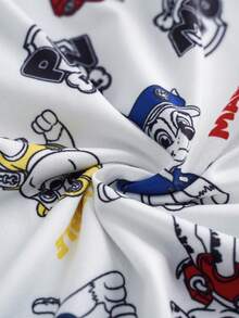 SHEIN | PAW Patrol Young Boy Cartoon Print Round Neck Contrast Trim Casual Comfortable Daily Tank Top - Blue and White - View 7