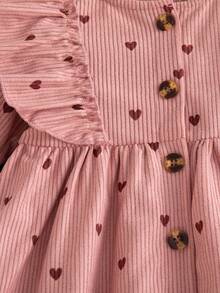 SHEIN 1件女嬰洋裝 春/秋休閒洋裝 森系刺繡洋裝 嬰兒幼兒洋裝 - 粉色 - 查看 8