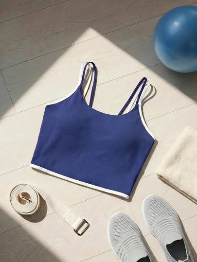 Cheerettes Áo tank top thể thao dáng ngắn hai dây đơn giản đa năng size lớn cho nữ