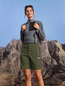 In My Nature 女款休閒百搭日常戶外登山長褲，附口袋與鈕扣設計 - 綠色 - 查看 2