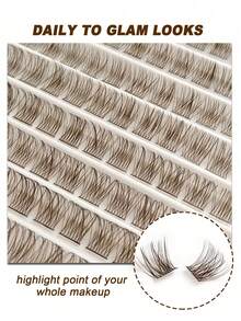 120 Clusters Brown D Curl Lashes, Lightweight Soft & Fluffy, For Natural Or Dense Makeup Look, Essential Beauty Tool - D - View 5