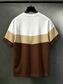 Manfinity Homme Camiseta casual de bloques de color y patchwork para hombre talla grande - Multicolor - Ver 2