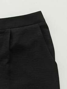 SHEIN Clasi CURVE 女款夏季翻領鈕扣無袖上衣 + 寬腿長褲 2件套 - 彩色 - 查看 4