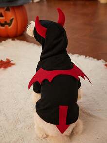 PETSIN 1 buah Hoodie Hewan Peliharaan Desain Telinga 3D untuk Cosplay Setan Halloween - Hitam - View 4