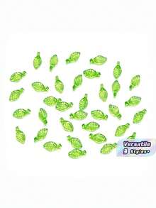 Acrylic Transparent Small Leaf Green Leaf Pendant Diy Handmade Jewelry Accessories Necklace Earrings Pendant - Multicolor - View 1