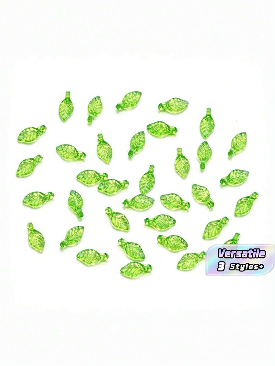 Acrylic Transparent Small Leaf Green Leaf Pendant Diy Handmade Jewelry Accessories Necklace Earrings Pendant - Multicolor - View 1