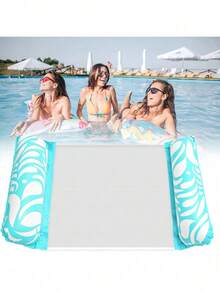 1 Piece Of PVC Inflatable Floating Hammock Chair, Floating Mat For Water Lounge Chairs, Suitable For Swimming Pools, Beach Parties And Other Occasions - Transparent Sequins - View 3
