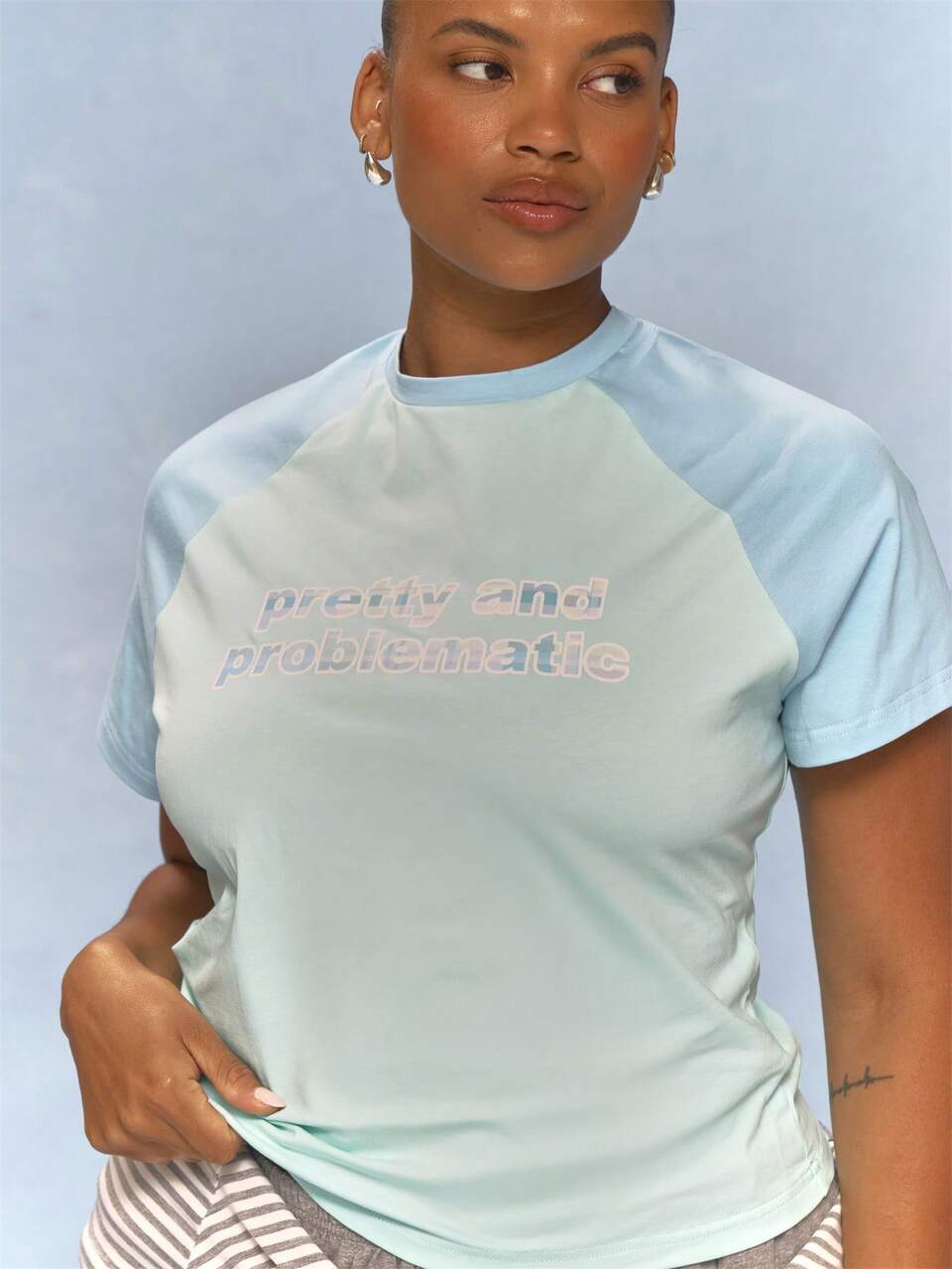 Plus Size Pretty And Problematic Graphic T Shirt Vacation Holiday Elegant Girly Everyday Cute Soft Social
