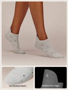 GLOWMODE Arch Support Everyday Socks Gym - White+Grey+Black Polka Dots - View 2