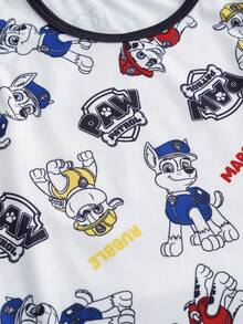 SHEIN | PAW Patrol Young Boy Cartoon Print Round Neck Contrast Trim Casual Comfortable Daily Tank Top - Blue and White - View 6