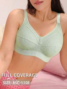 Nora Wilde 1pc Plus Size Wireless Bra - Mint Green - View 3