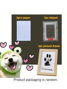1 Set And Photo Frame Pet Paw Print Kit With Embossing Plate For Dogs Cats Hamsters Small Animals Permanent Clean Smudge Proof Impression Capture Memorial Keepsake Gift For Pet Lovers Owners Anniversary Birthday New Year Home Decor Craft Activity - Multicolor - View 11