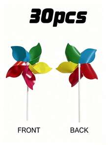 8/12/15/30pcs/Set Colorful Windmill Set, DIY Windmill Set, Plastic Material, Garden Decor, Suitable For Outdoor Parties, Yards, Farms And Parks - one size fits all - View 10