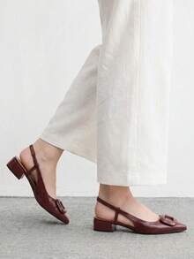 CUCCOO BIZCHIC Damen Flache Schuhe, einfarbiges Design, einfacher Stil, hohe Praktikabilität, vielseitig einsetzbar, geeignet als Frühlingsschuhe in der Weihnachtszeit - Burgunderrot. - Übersicht 3