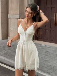 Elyressa Women's Knitted Chic And Sexy Fashionable New Style Elegant Summer Women's Short Dress - Apricot - View 7