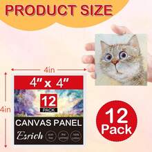 4X4inch Blank Square Canvas Boards, White Flat Painting Canvas Panels For Acrylic Oil Paint, Art Supplies For Students Adults Classroom Home Office Art Creation - multicolor - View 3