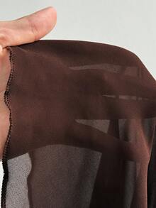 Viva Relle Plus-Size Plus Size Women's Off-Shoulder Double-Layered Ruffled Sensual Top Fall - Brown - View 7