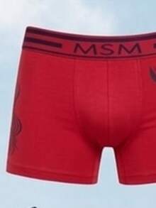 Set 12 piezas de calzoncillos bóxer elásticos cómodos para hombre con banda con diseño de letras - Multicolor G - Ver 2