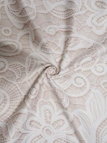 Elenzga Camiseta de mujer talla grande con estampado de encaje, tela de punto, dobladillo asimétrico, cuello asimétrico, manga corta, cintura ceñida, corte A, casual, elegante, cómoda, de moda para uso diario, hogar, vacaciones en la playa, fiesta romántica, cita, invitada a boda, trabajo, versátil, beige blanco - Multicolor - Ver 8