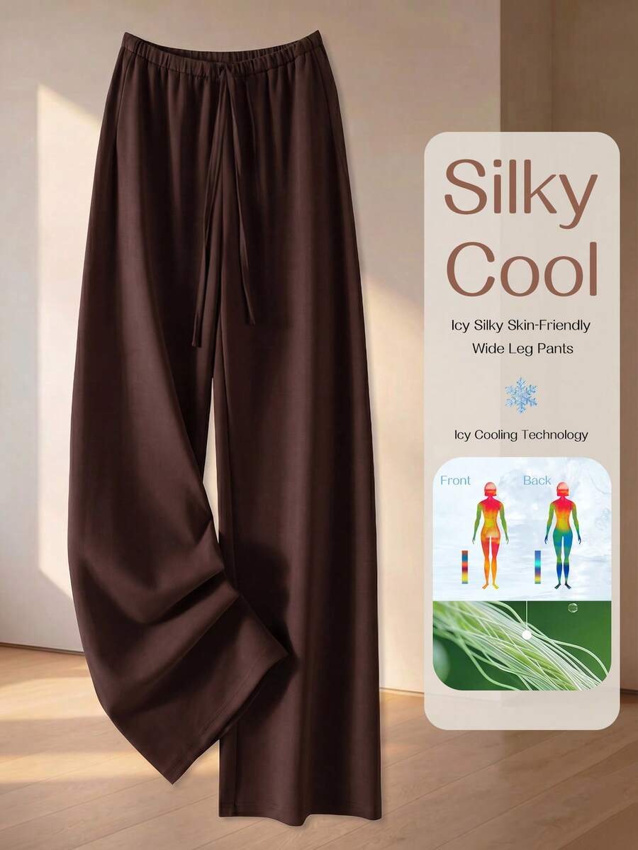 Everyssa Lässige Retro Pendler Vielseitige Elegante Strick Bequeme Französische Street Lazy Style Damen Lange Hose - Blau - Übersicht 1