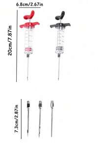 3件組雞肉醃製針 燒烤風味調味針 牛排燒烤烤肉醬注射針 調味注射針 - 彩色 - 查看 3