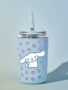 HELLO KITTY AND FRIENDS | SHEIN 300ml/10oz 不鏽鋼材質防漏蓋隨附吸管杯，適用熱飲與冷飲，適合大多數汽車杯架，送禮佳品 - 藍色 - 查看 1