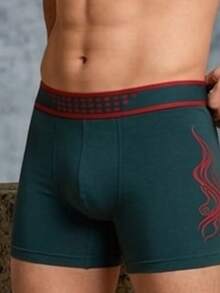 Set 12 piezas de calzoncillos bóxer elásticos cómodos para hombre con banda con diseño de letras - Multicolor G - Ver 4