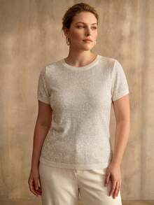 MOTF PREMIUM TOP DE PUNTO TALLA GRANDE SIN MANGAS CON CUELLO REDONDO Y PEDRERÍA PESADA BRILLANTE PRIMAVERA/VERANO - Gris - Ver 5