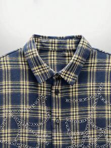 NEON BLANC Camicia a maniche corte da uomo con motivo ragnatela di Ognissanti - Giallo - Visualizzare 3