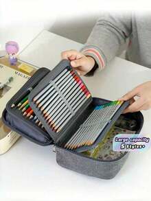 Roll-Up Pencil Bags - Gray - View 2