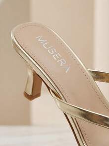 MUSERA Heeled Kitten Sandal Cute Fun Girly For Summer For - Gold No. 2 - View 4