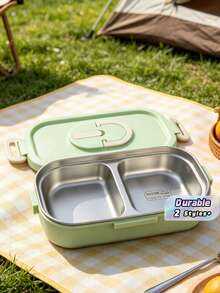 Rectangular Lunch Box, Student Bento Box, Double-Compartment Insulated Lunch Box, 304 Stainless Steel, Keeps Food Warm For 12 Hours - 1/2 size - View 1