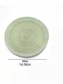 6pcs 15" Round Woven Placemat, Washable Non-Slip Heat-Resistant Table Mat, Suitable For Home, Dining, Holiday Party Decor - Multicolor - View 6