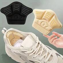 2 Pairs Self-Adhesive Thick Sponge Insoles, Anti-Friction Heel Pads, Suitable For Adjusting Oversized Shoes For A Better Fit. Black/Beige Sports Shoes Protective Pads. - multicolor - View 8