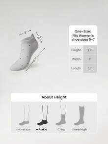 GLOWMODE Arch Support Everyday Socks Gym - White+Grey+Black Polka Dots - View 6