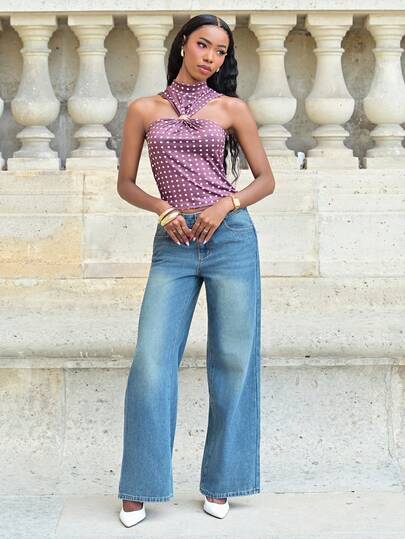 Mima John 女士无袖立领金属装饰上衣，通勤及度假休闲衬衫
