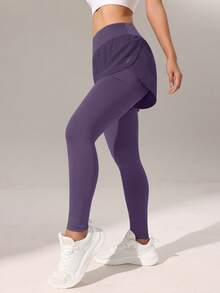 SHEIN Velisys 2 piezas Leggings de yoga para entrenamiento con cintura alta y levantamiento de glúteos - Multicolor - Ver 3