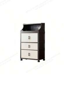 38cm/14.96in - 48cm/18.9in 寬塑膠收納櫃，多層可折疊收納箱，廚房餐具收納櫃，廚房整理架，客廳玩具收納櫃，窄縫收納架，廚房窄身收納櫃，聖誕禮物，收納箱 - 黑色 - 查看 17