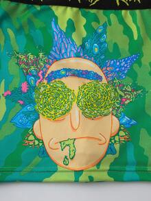 Rick and Morty X SHEIN Calzoncillos bóxer con estampado de dibujos animados para uso diario para hombres - Verde - Ver 6